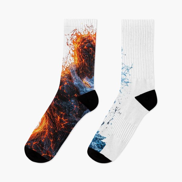 Item preview, Fire and Water Couple Embrace Elemental Love Art designed and sold by LC&LCPlatform.