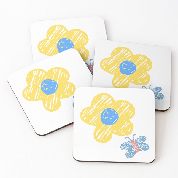 Item preview, Kindergarten Cute Doodle Art | Yellow Flower and Butterfly Scribbles using Thick Crayons  designed and sold by LightPrints.