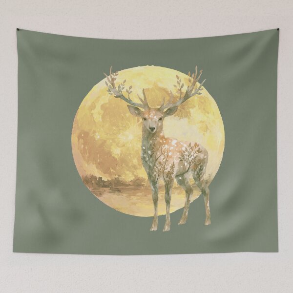 Item preview, Celestial cosmic deer in moonlight designed and sold by 247DesignStudio.