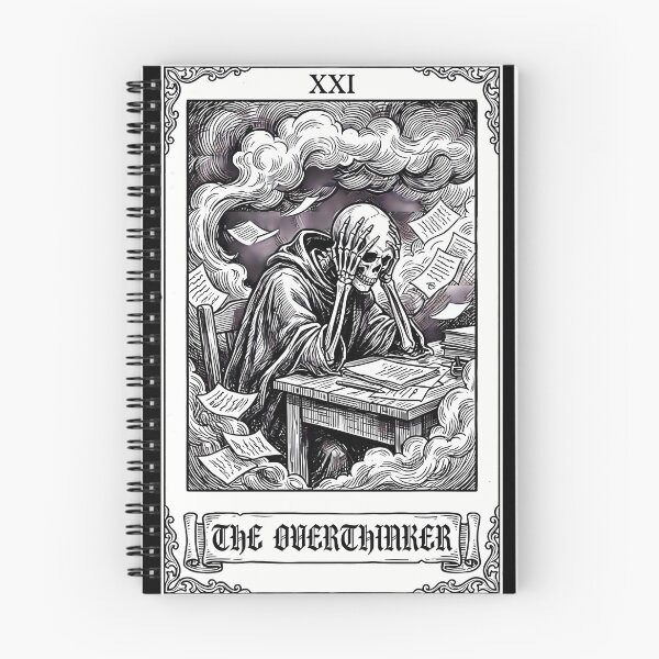 Item preview, Overthinking Tarot Card Gothic Skeleton Art designed and sold by The Midnight Archive.