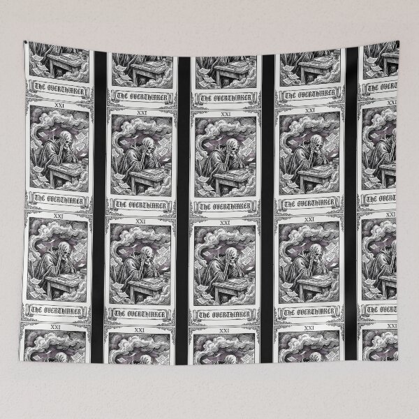 Item preview, Overthinking Tarot Card Gothic Skeleton Art designed and sold by The Midnight Archive.