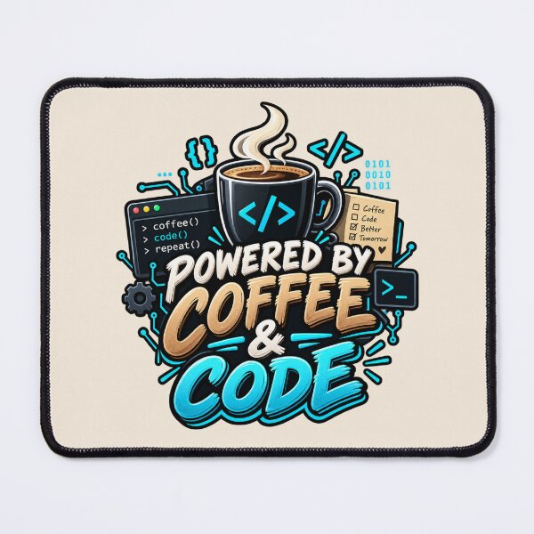 Item preview, Powered by Coffee & Code designed and sold by Danisrin Finds.