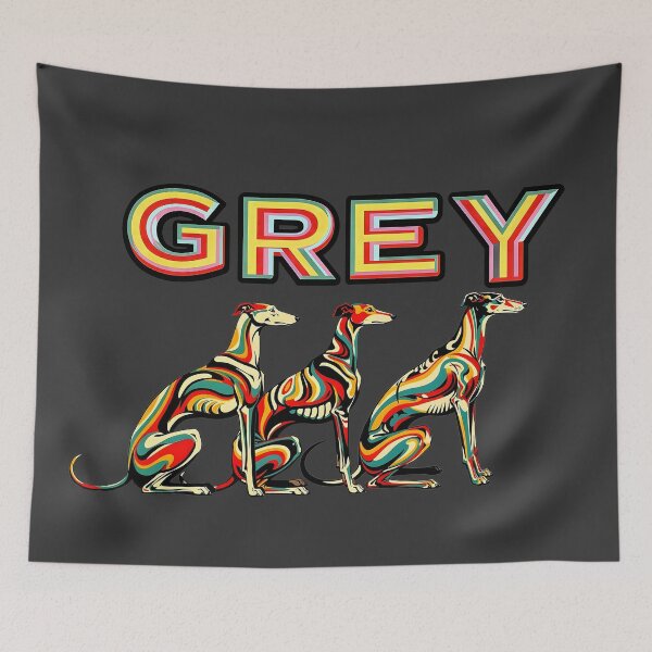 Item preview, GALOGO – GRAY – Colorful Greyhound Trio designed and sold by GALOGO – Art for Sighthounds & Animal Welfare.