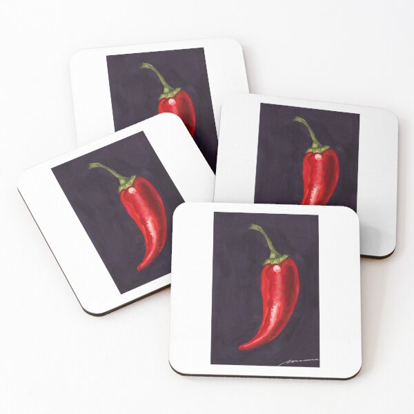 Item preview, Red Chilli Pepper Still Life: Watercolour and Gouache Study designed and sold by ArithraStudio.