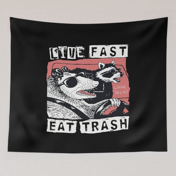 Item preview, Raccoon Live Fast Eat Trash Street Cats Squad designed and sold by sellymeggan.