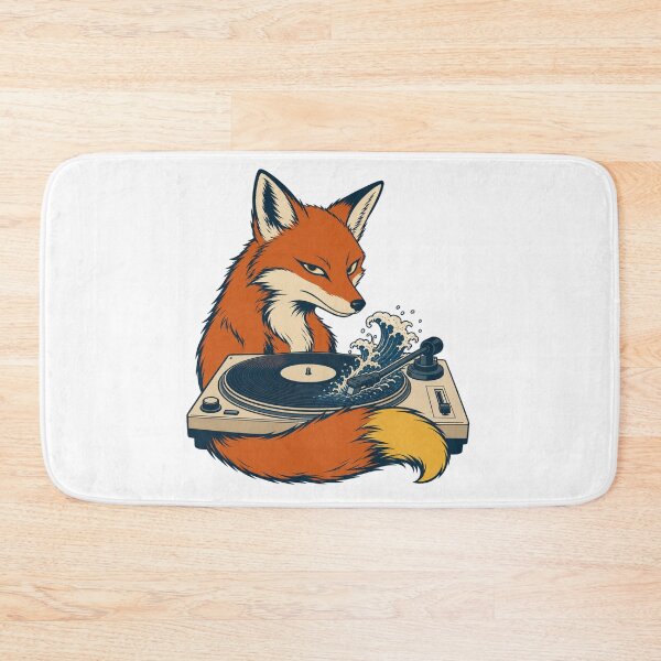 Item preview, Ukiyo-e Fox DJ Turntable Art designed and sold by MOSIDRIP™.