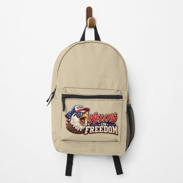 Item preview, Yelling in Freedom – Funny Patriotic Eagle Design designed and sold by HO•Designs.