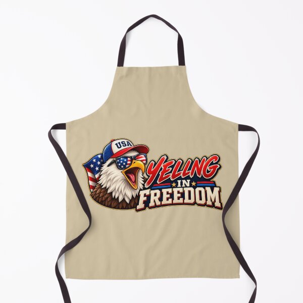 Item preview, Yelling in Freedom – Funny Patriotic Eagle Design designed and sold by HO•Designs.