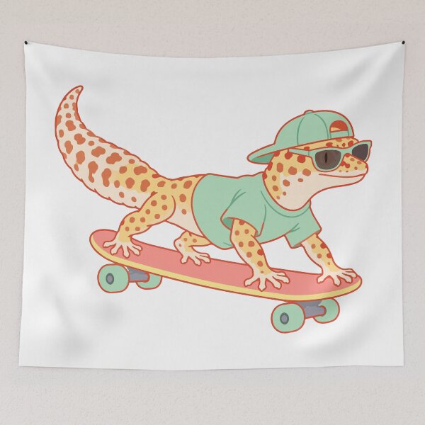 Item preview, Gecko Skateboarding With Cap designed and sold by Zoolumi.