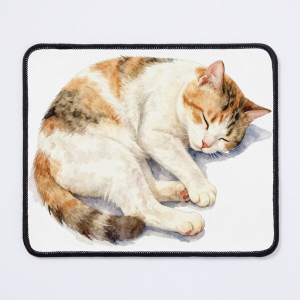 Item preview, Sleeping Calico Cat Watercolor Illustration designed and sold by WildArtIT.