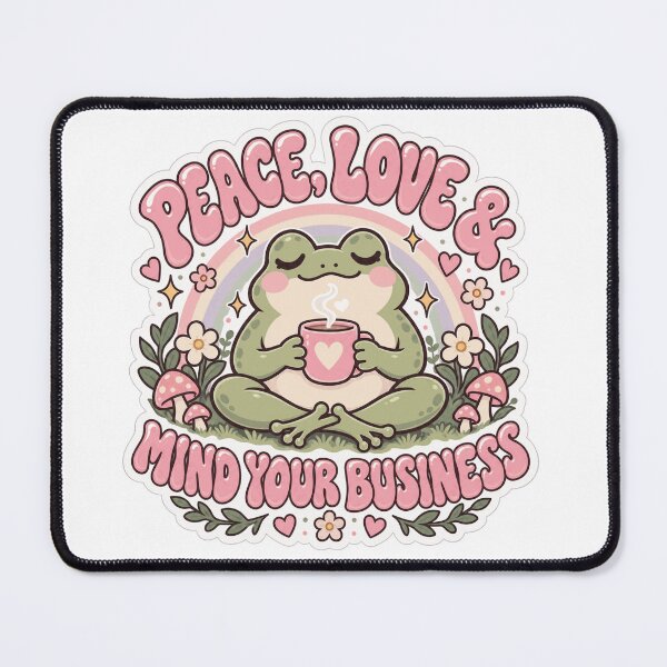 Item preview, Peace Love And Mind Your Business Frog designed and sold by FeminismTV.