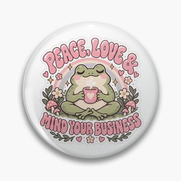 Item preview, Peace Love And Mind Your Business Frog designed and sold by FeminismTV.