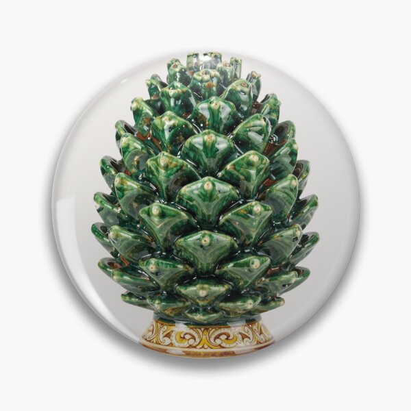 Item preview, Sicilian Ceramic Pine Cone - Traditional Green Majolica Good Luck Charm designed and sold by WildArtIT.