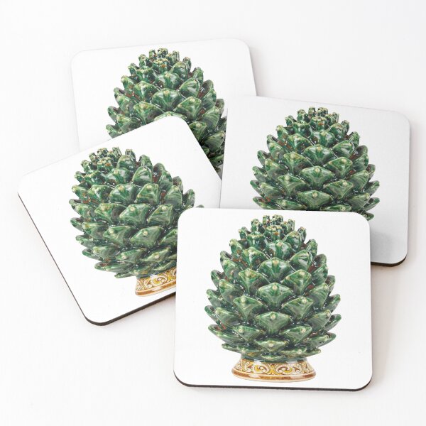 Item preview, Sicilian Ceramic Pine Cone - Traditional Green Majolica Good Luck Charm designed and sold by WildArtIT.