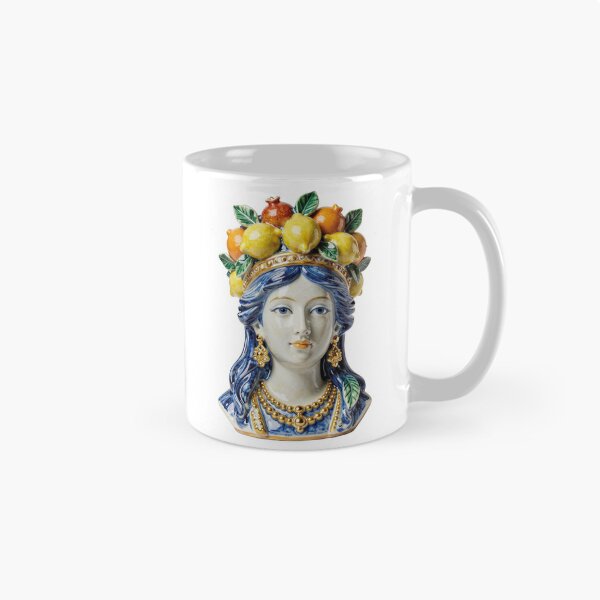 Item preview, Sicilian Moorish Head - Traditional Blue Ceramic Testa di Moro Queen designed and sold by WildArtIT.