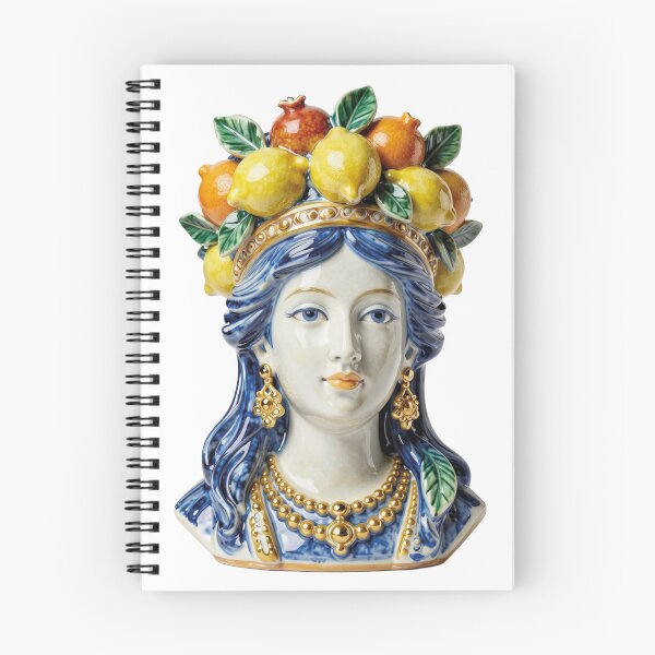 Item preview, Sicilian Moorish Head - Traditional Blue Ceramic Testa di Moro Queen designed and sold by WildArtIT.