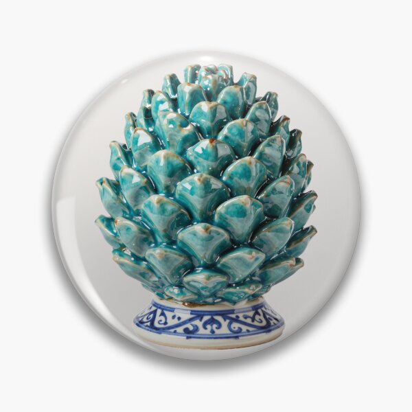 Item preview, Sicilian Ceramic Pine Cone - Traditional Turquoise Majolica Good Luck Charm designed and sold by WildArtIT.
