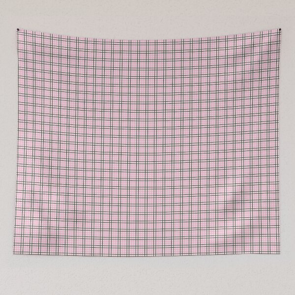 Item preview, Dark Green and Pink Plaid Pattern | Minimalist Windowpane Check | Modern Tartan Design | Piggy Cream Spruce Geometric Grid | Elegant Dark Green Pink Check designed and sold by VivaFy.