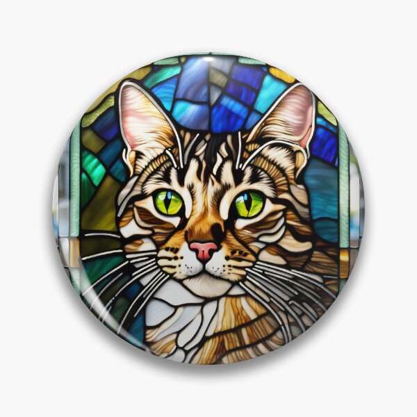 Item preview, Tabby Cat Portrait in Stained Glass designed and sold by pinkal.