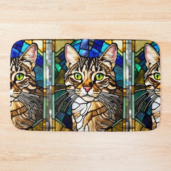 Item preview, Tabby Cat Portrait in Stained Glass designed and sold by pinkal.