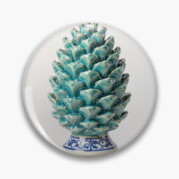 Item preview, Sicilian Ceramic Pine Cone - Traditional Teal Majolica Good Luck Charm designed and sold by WildArtIT.