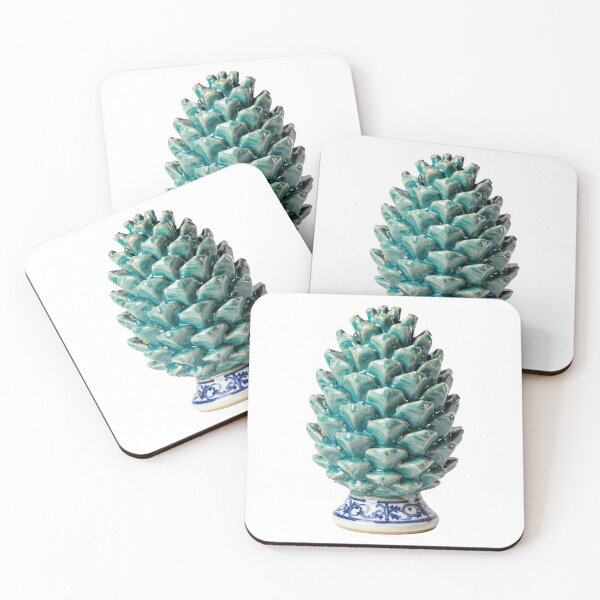 Item preview, Sicilian Ceramic Pine Cone - Traditional Teal Majolica Good Luck Charm designed and sold by WildArtIT.