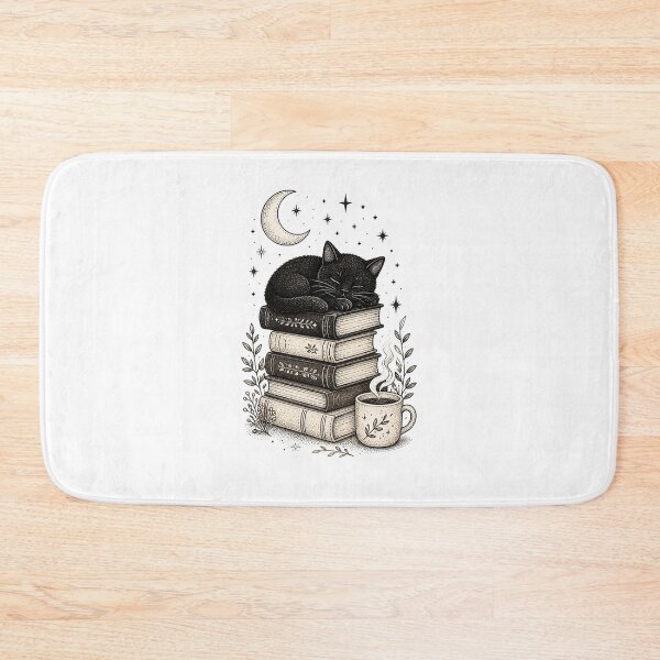 Item preview, Cozy Sleeping Black Cat Books designed and sold by creativerooney.