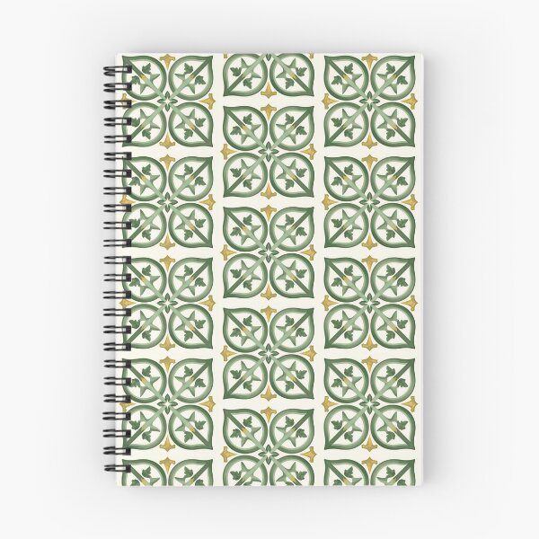 Item preview, Minimalist Green Majolica Tile - Mediterranean Botanical Pattern designed and sold by WildArtIT.