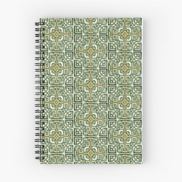Item preview, Geometric Green Majolica Tile - Mediterranean Greek Key Pattern designed and sold by WildArtIT.