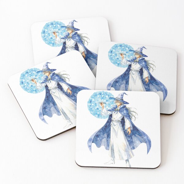 Item preview, Powerful Anime Wizard with Blue Magic Circle Watercolor Art designed and sold by WildArtIT.