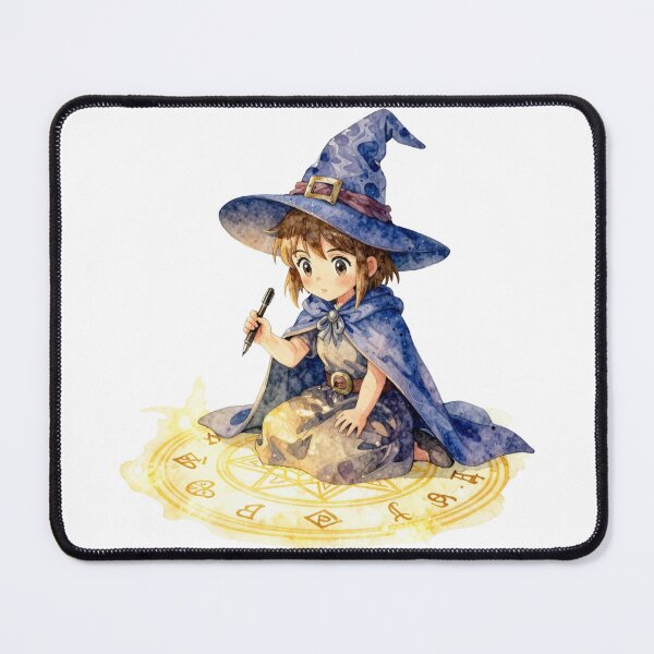 Item preview, Cute Little Witch with Magic Circle Watercolor Illustration designed and sold by WildArtIT.