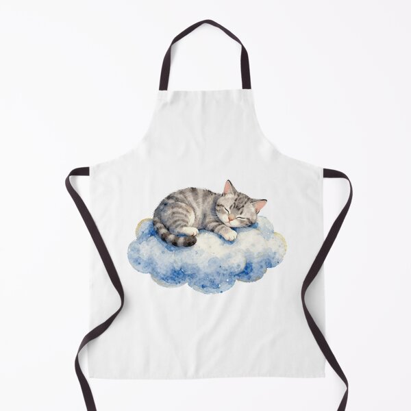 Item preview,  Sleeping Cat on a Fluffy Blue Cloud Watercolor Illustration designed and sold by WildArtIT.