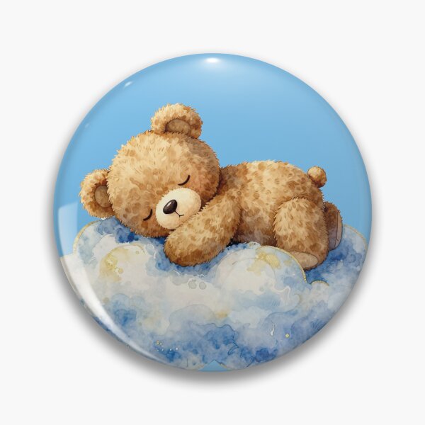 Item preview, Watercolor Sleeping Teddy Bear – Cute Cloud Good Night Nursery Art designed and sold by WildArtIT.