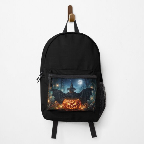 Item preview, Bat Wing Witch on Pumpkin Throne Halloween Art designed and sold by AfresStudio.