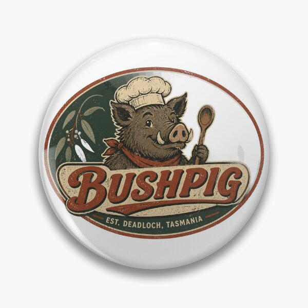 Item preview, Bushpig Deadloch Tasmania Vintage Diner Sign designed and sold by FeminismTV.