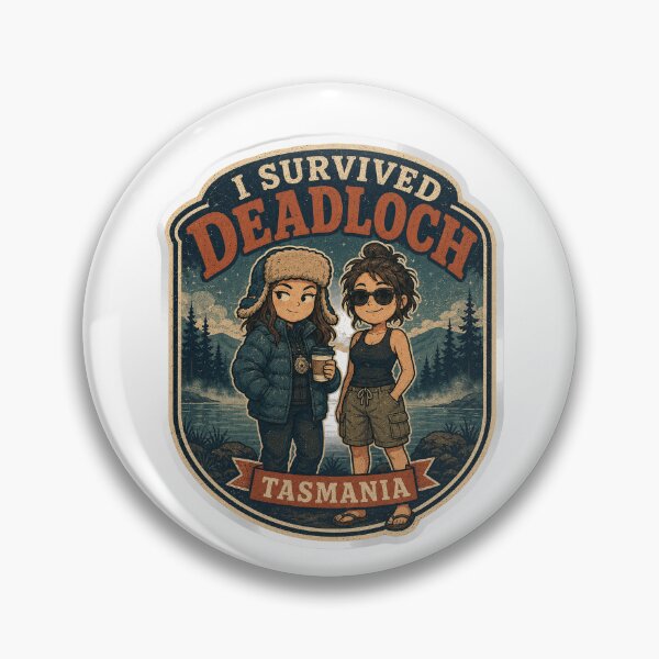 Item preview, I Survived Deadloch Tasmania Souvenir Sticker designed and sold by FeminismTV.