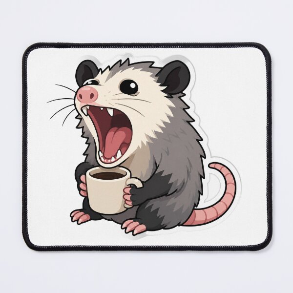 Item preview, Screaming Opossum With Coffee designed and sold by FeminismTV.