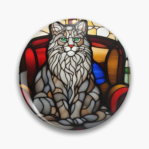Item preview, Maine Coon Stain Glass designed and sold by ThatRockChic.