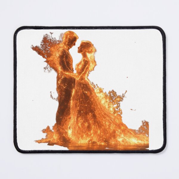 Item preview, Flame Couple Wedding Embrace Fire Romance Art designed and sold by LC&LCPlatform.