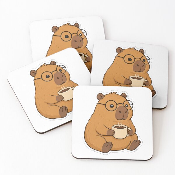 Item preview, Capybara With Glasses And Coffee designed and sold by FeminismTV.