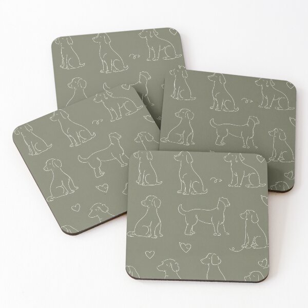 Item preview, Minimalist Dog Line Art Pattern – Sage Green designed and sold by VOLLOS.