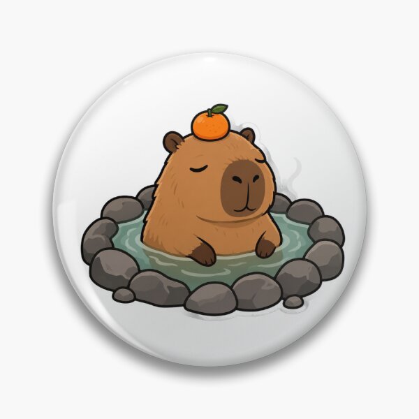 Item preview, Capybara Hot Spring With Tangerine designed and sold by FeminismTV.