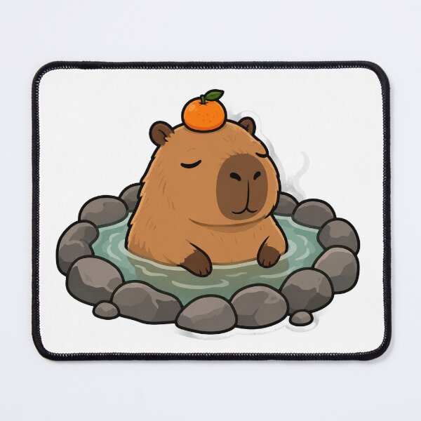 Item preview, Capybara Hot Spring With Tangerine designed and sold by FeminismTV.