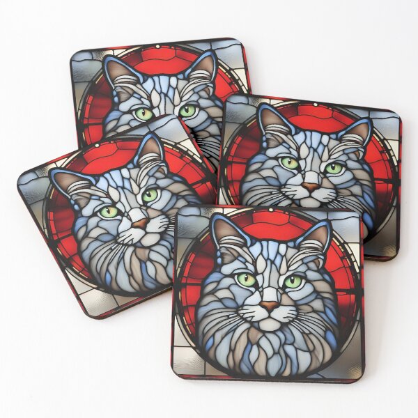 Item preview, Maine Coon Stain Glass designed and sold by ThatRockChic.
