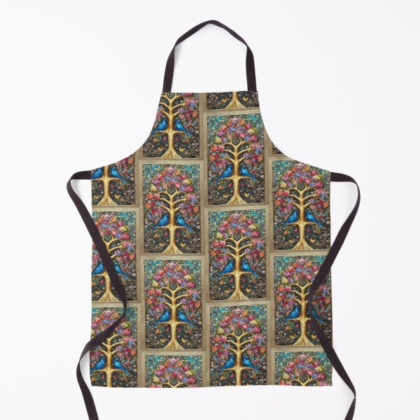 Item preview, Golden Tree of Life Blue Birds Floral Fantasy designed and sold by pinkal.