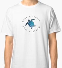 Rette eine Schildkröte, lass einen Strohhalm fallen Classic T-Shirt