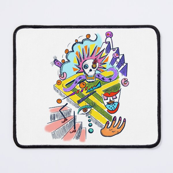 Item preview, Naive art Skull Daydream – Colourful Surreal Pop Art designed and sold by DoodleDooArt.