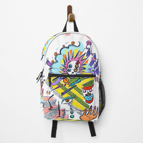 Item preview, Naive art Skull Daydream – Colourful Surreal Pop Art designed and sold by DoodleDooArt.