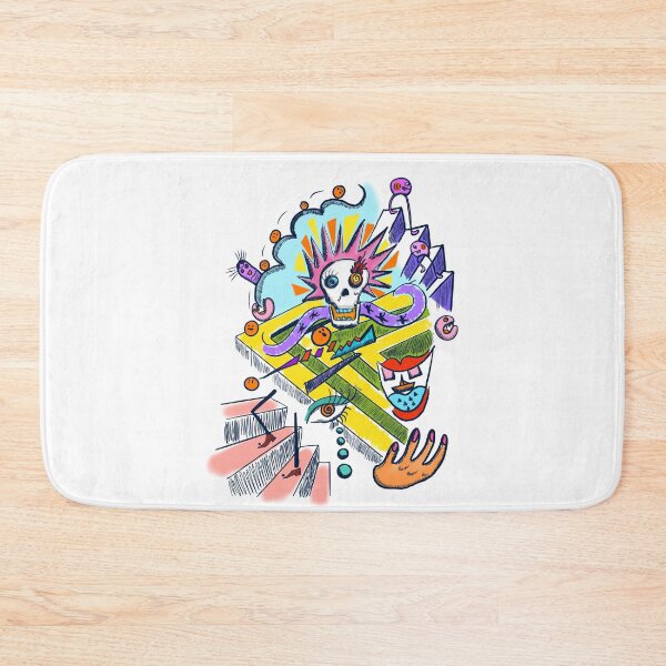 Item preview, Naive art Skull Daydream – Colourful Surreal Pop Art designed and sold by DoodleDooArt.