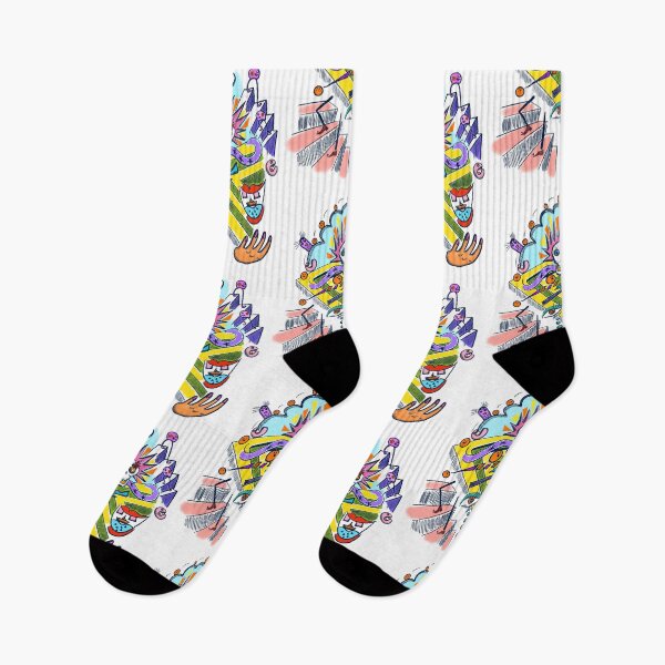 Item preview, Naive art Skull Daydream – Colourful Surreal Pop Art designed and sold by DoodleDooArt.